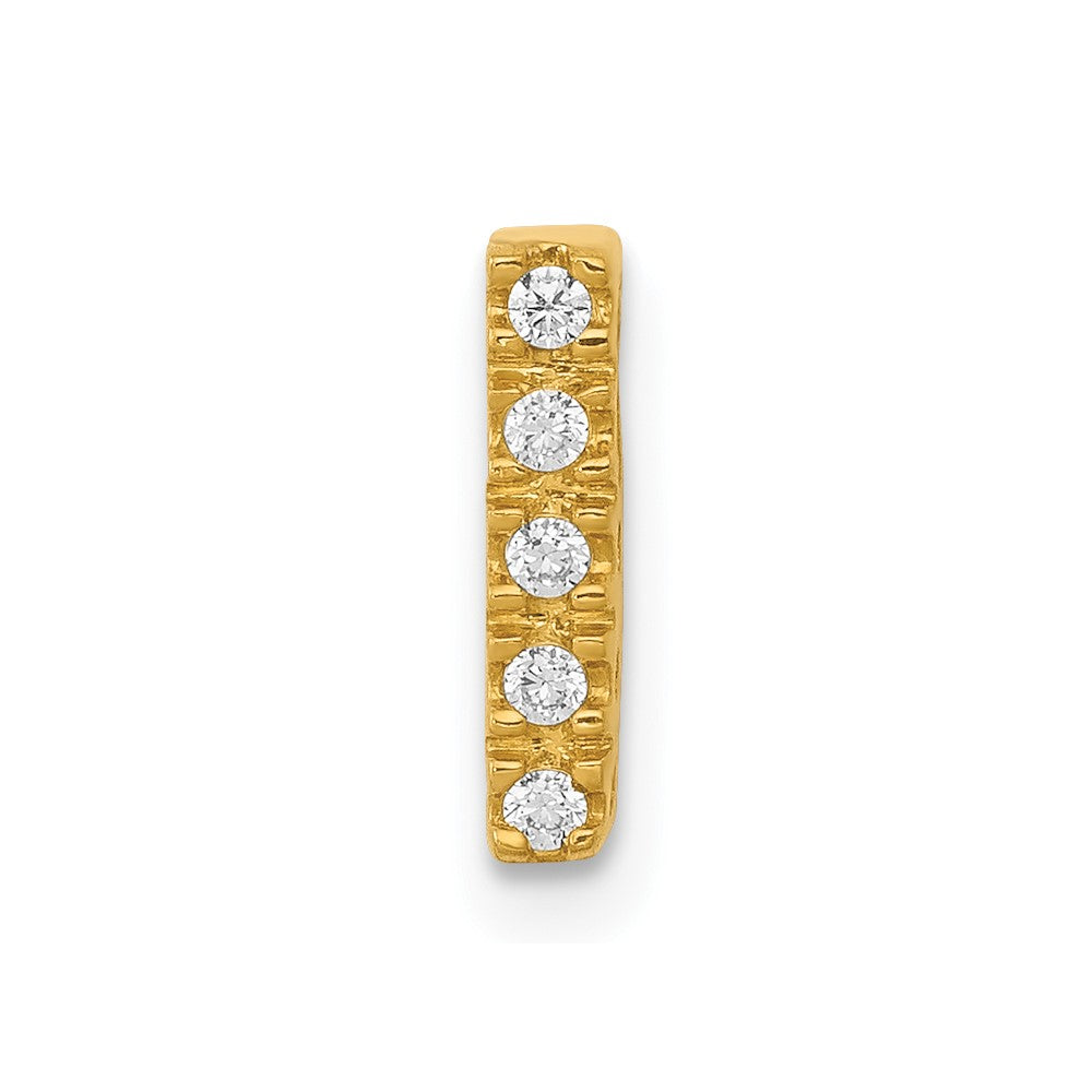 14K Diamond Letter I Initial Charm