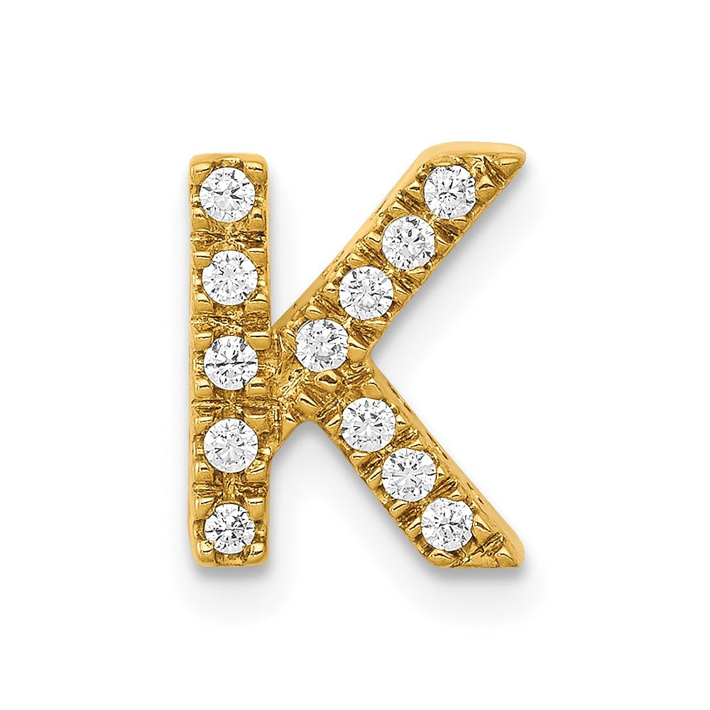 10K Diamond Letter K Initial Charm