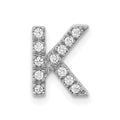 14K White Gold Diamond Letter K Initial Charm