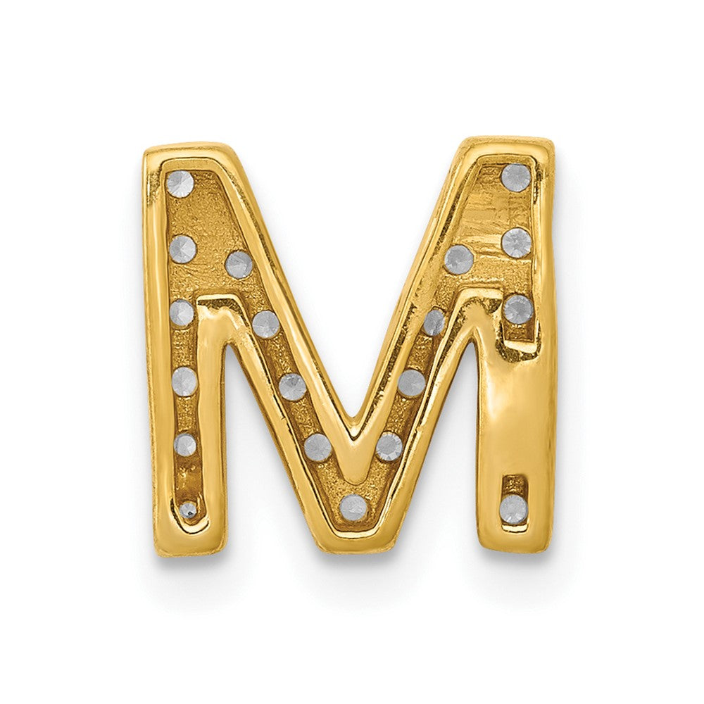 10K Diamond Letter M Initial Charm