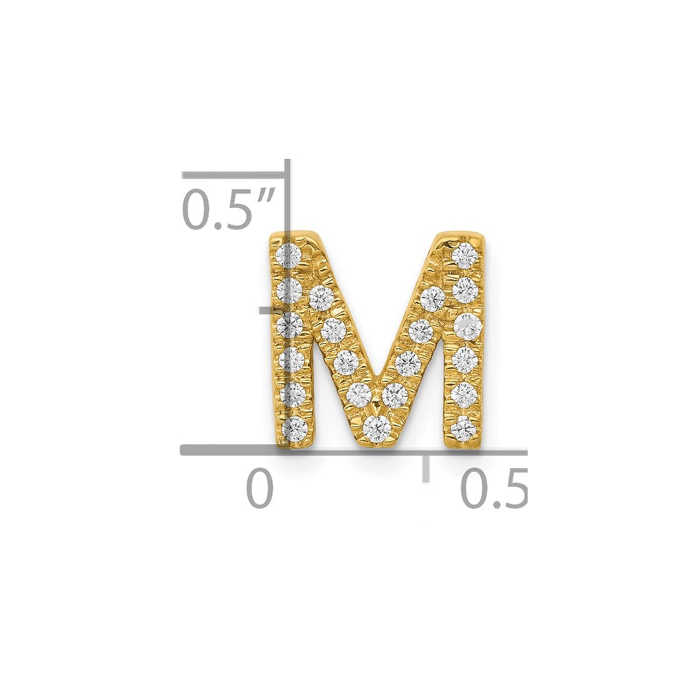 10K Diamond Letter M Initial Charm