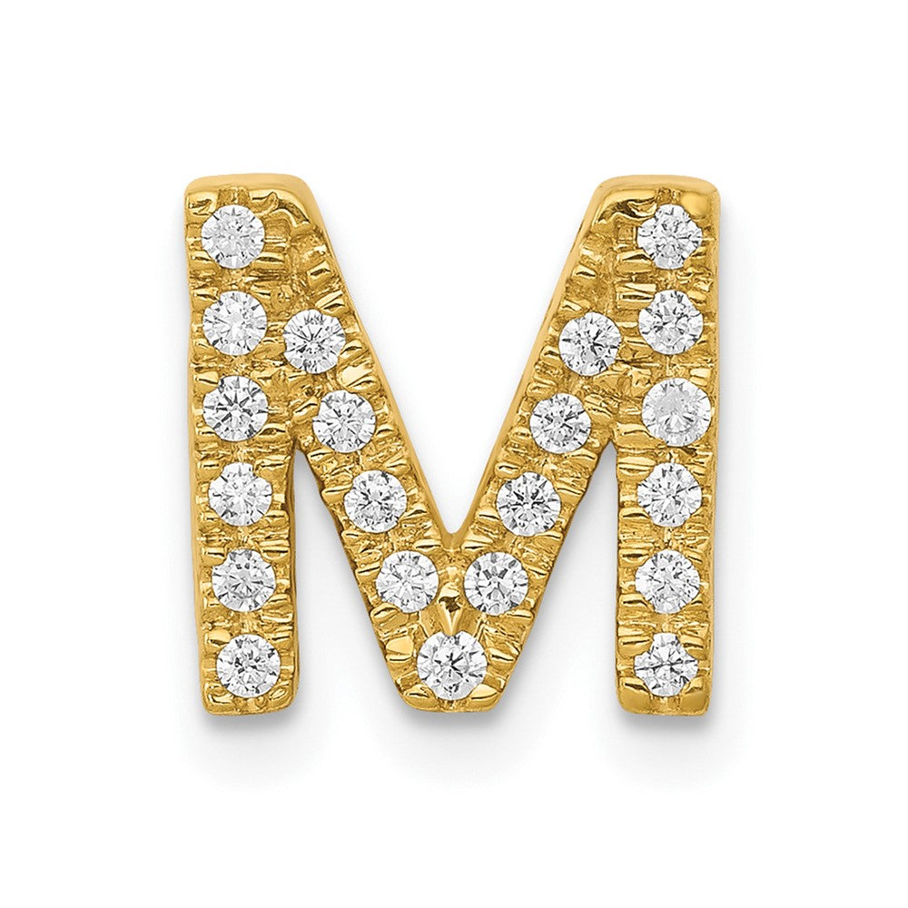 10K Diamond Letter M Initial Charm