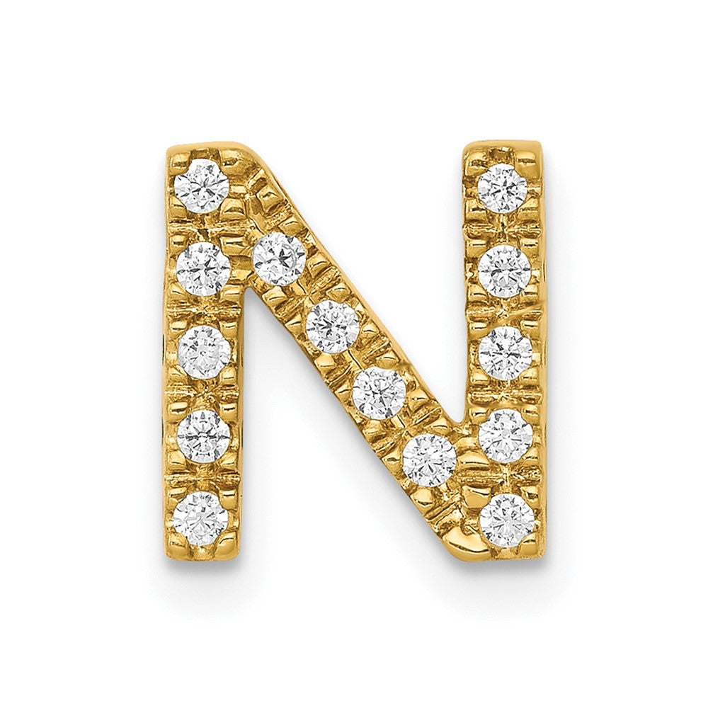 10K Diamond Letter N Initial Charm