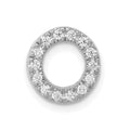 14K White Gold Diamond Letter O Initial Charm