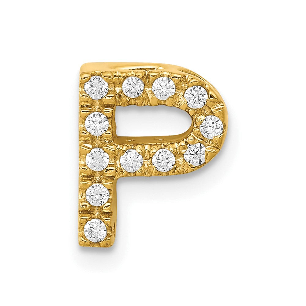 10K Diamond Letter P Initial Charm