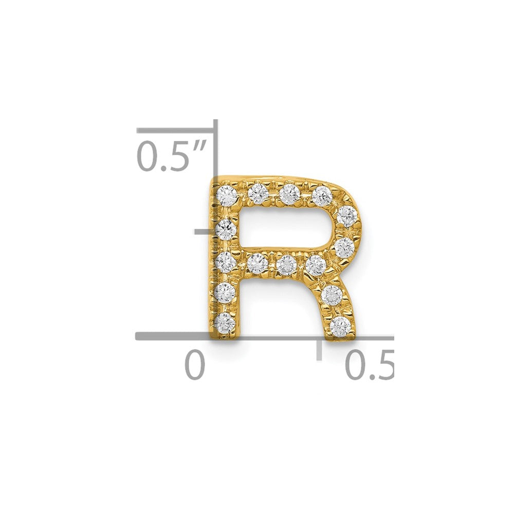 10K Diamond Letter R Initial Charm