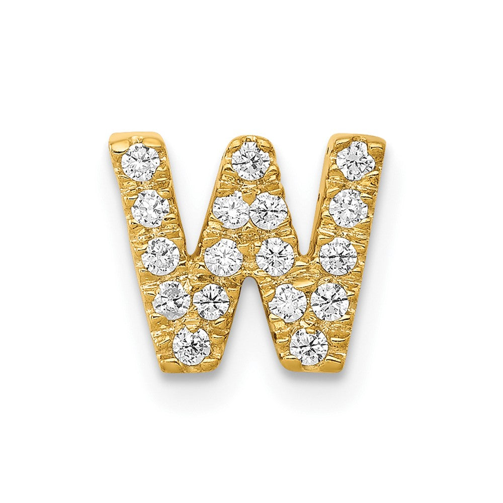 10K Diamond Letter W Initial Charm