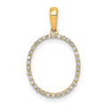 14K Diamond Letter O Initial Pendant