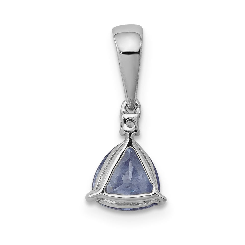 14k White Gold .72 Tanzanite Diamond Pendant
