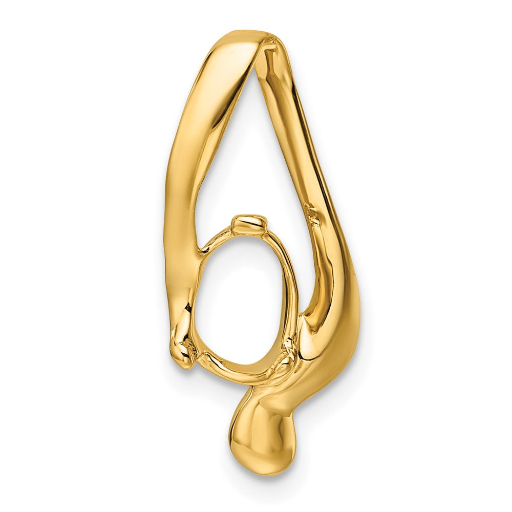 14k 4mm Omega, 6mm Reversible, 8x6mm Oval Slide Mounting