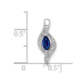 10k White Gold Diamond and Marquise .29 Sapphire Pendant