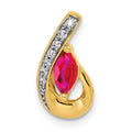 14k Diamond and .28 Ruby Teardrop Chain Slide