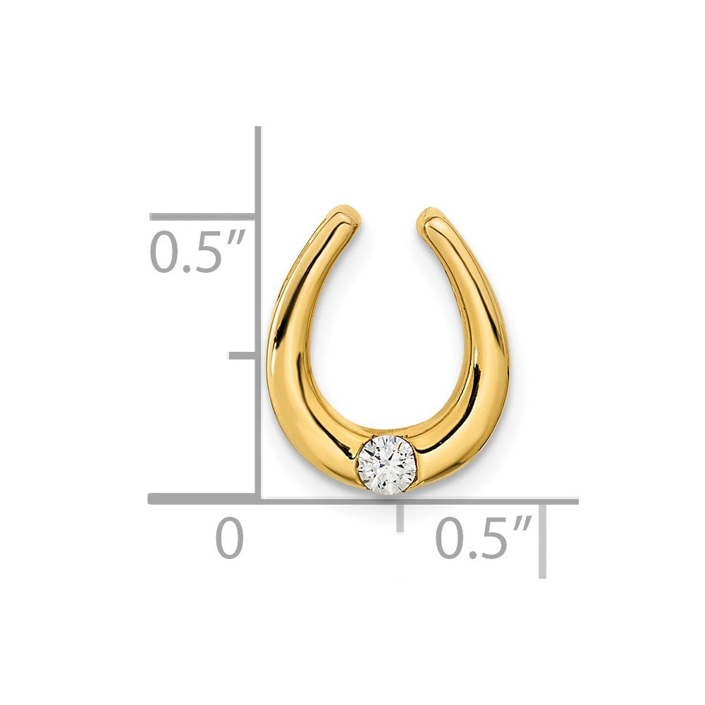 14k Polished Fancy Diamond Chain Slide
