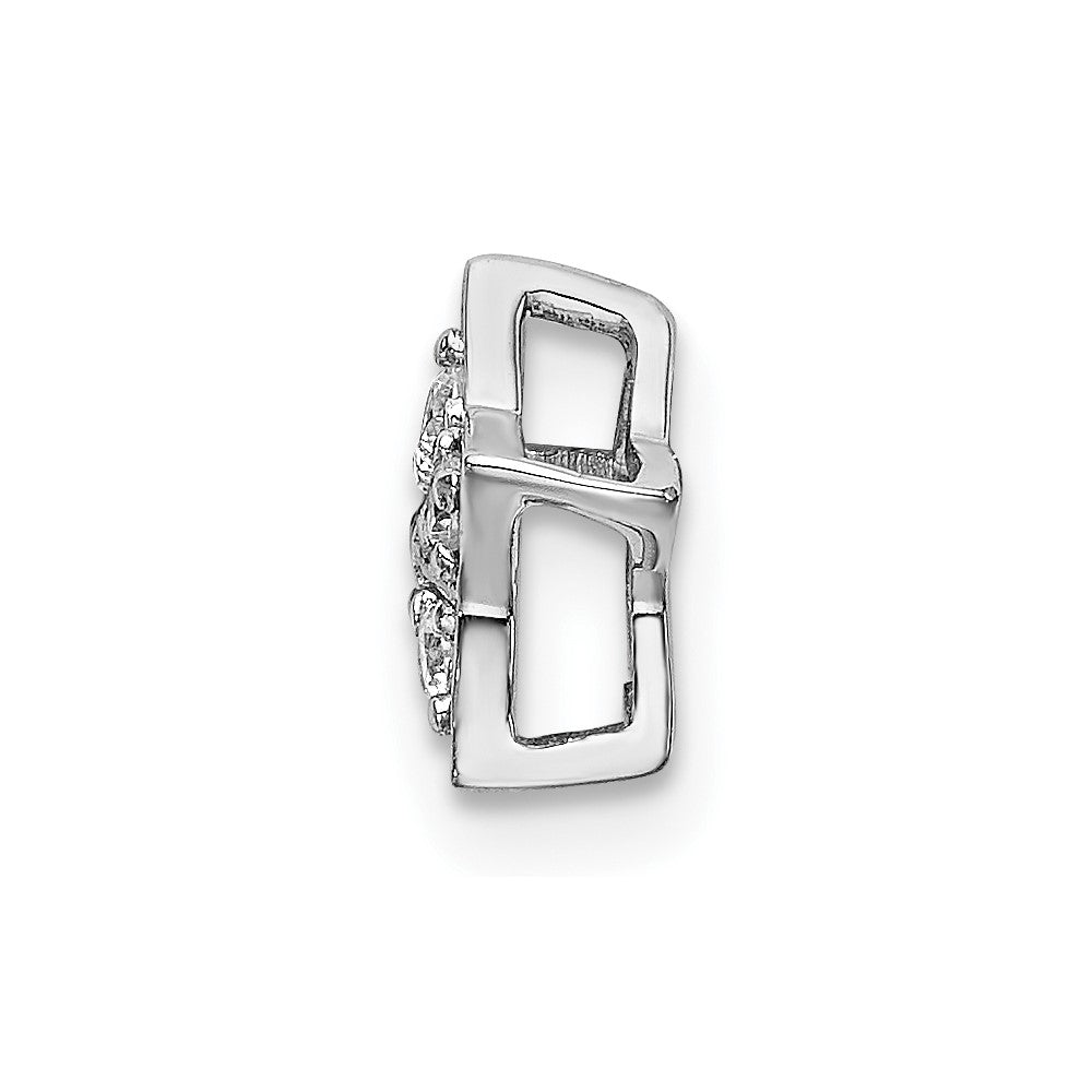 14k White Gold Diamond Star Chain Slide Pendant