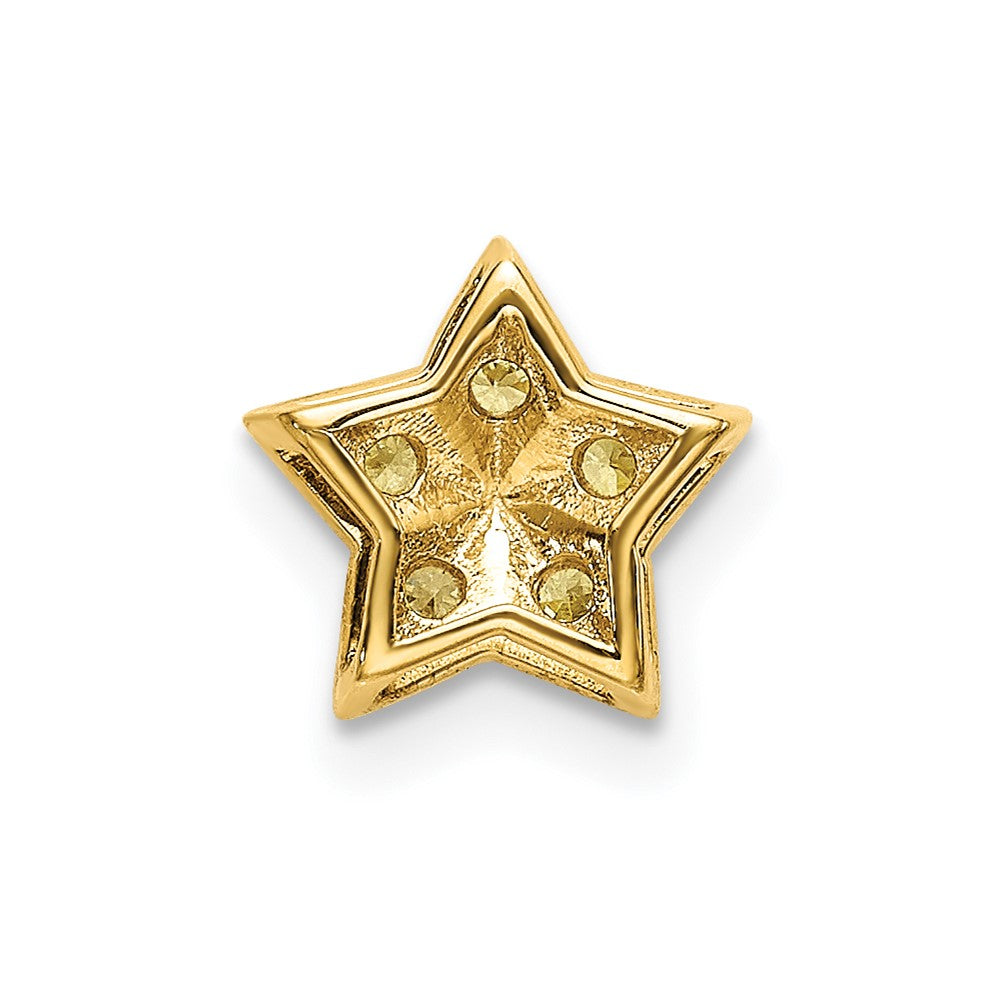 14k Yellow Sapphire Star Chain Slide Pendant