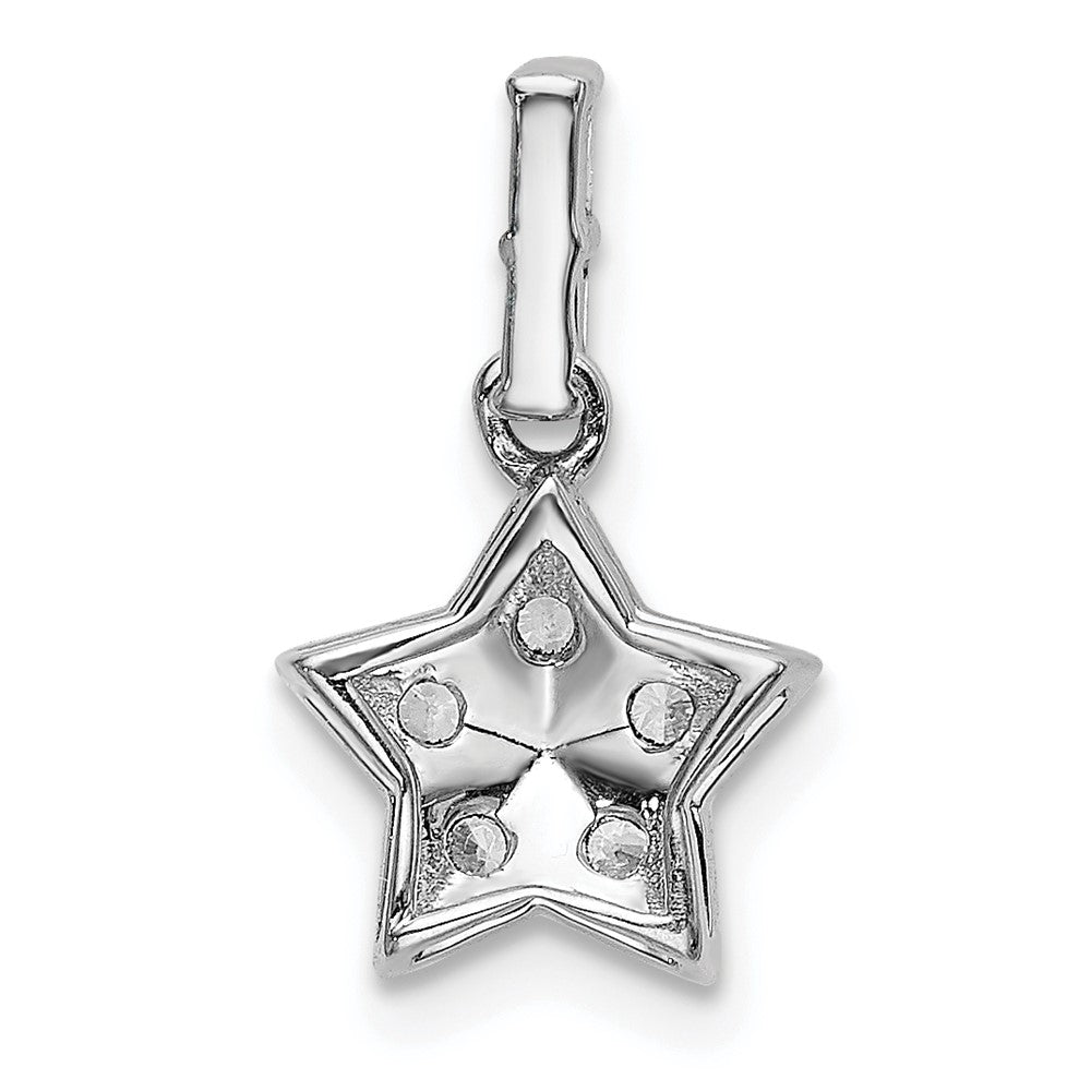 14k White Gold Diamond Star Pendant