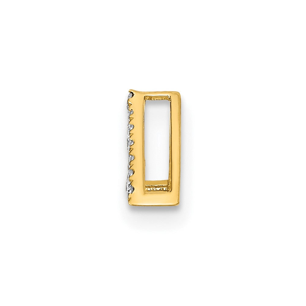 14k Polished Diamond Triangle Chain Slide