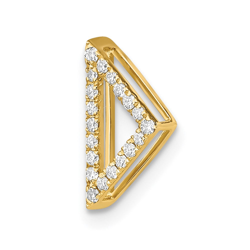 14k Polished Diamond Triangle Chain Slide