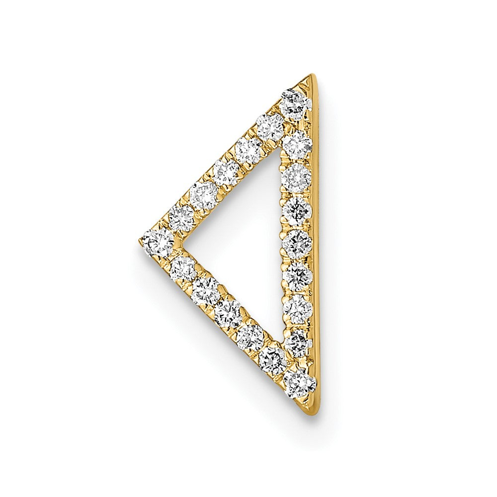 14k Polished Diamond Triangle Chain Slide