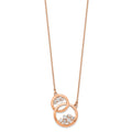 14k Rose Gold Polished Diamond Double Circle 18in Necklace