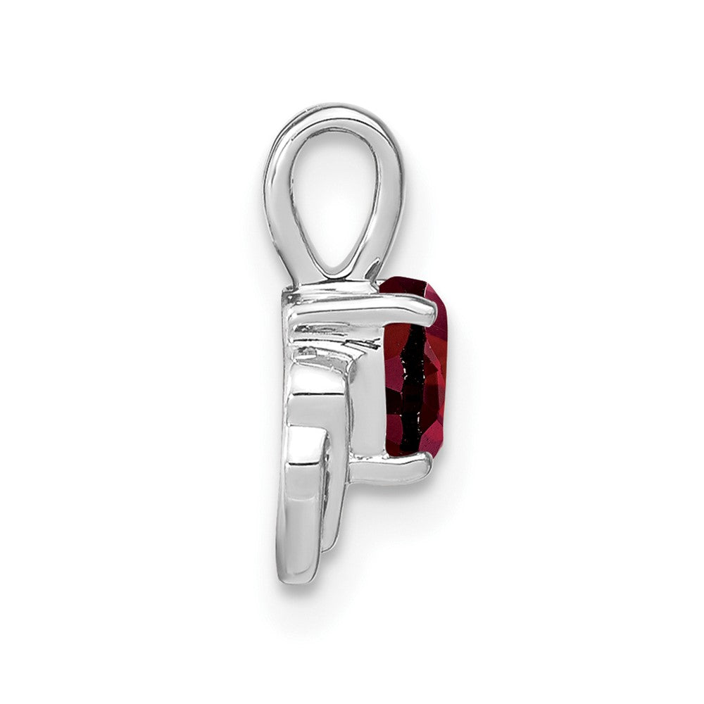 14k White Gold Garnet and Diamond Pendant