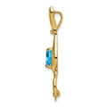 10k Blue Topaz and Diamond Cat Pendant