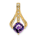 14k Amethyst and Diamond Pendant