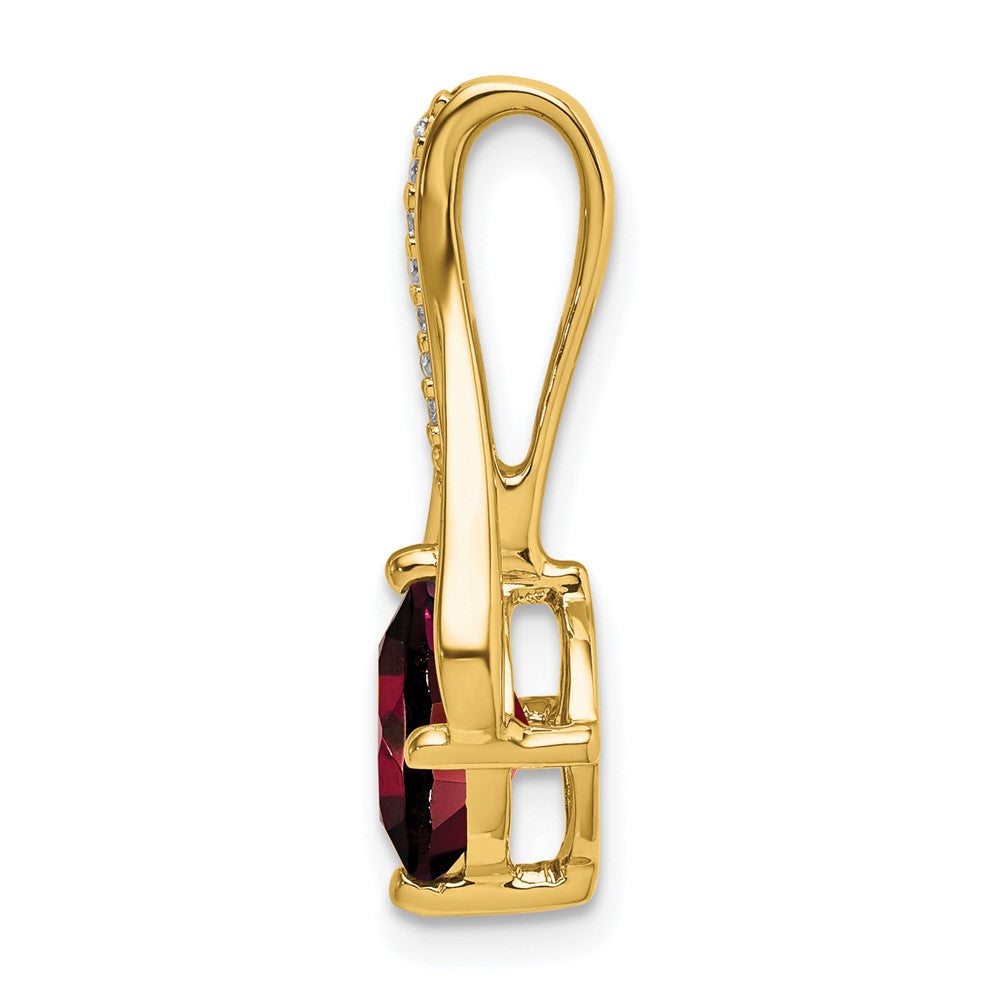 14k Garnet and Diamond Pendant
