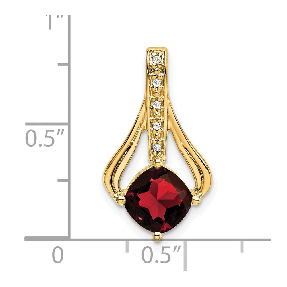 14k Garnet and Diamond Pendant