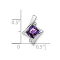 14k White Gold Amethyst and Diamond Pendant