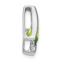 14k White Gold Peridot and Diamond Pendant