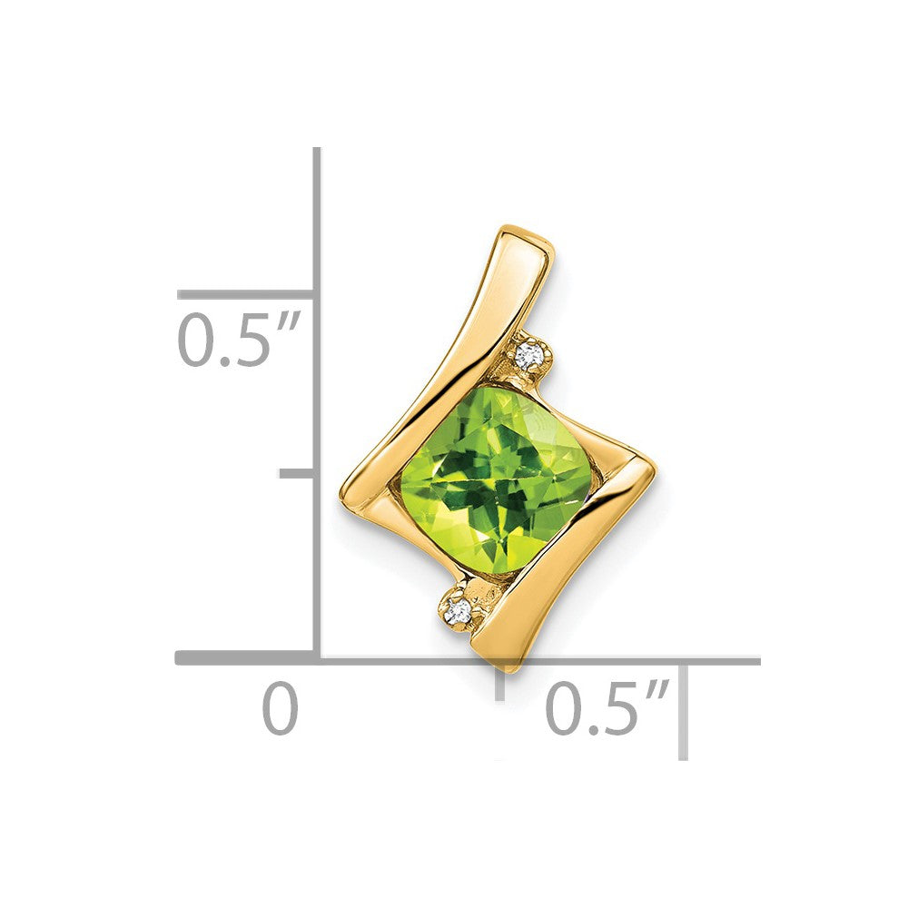 14k Peridot and Diamond Pendant