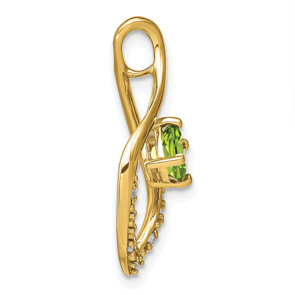 14k Peridot and Diamond Pendant
