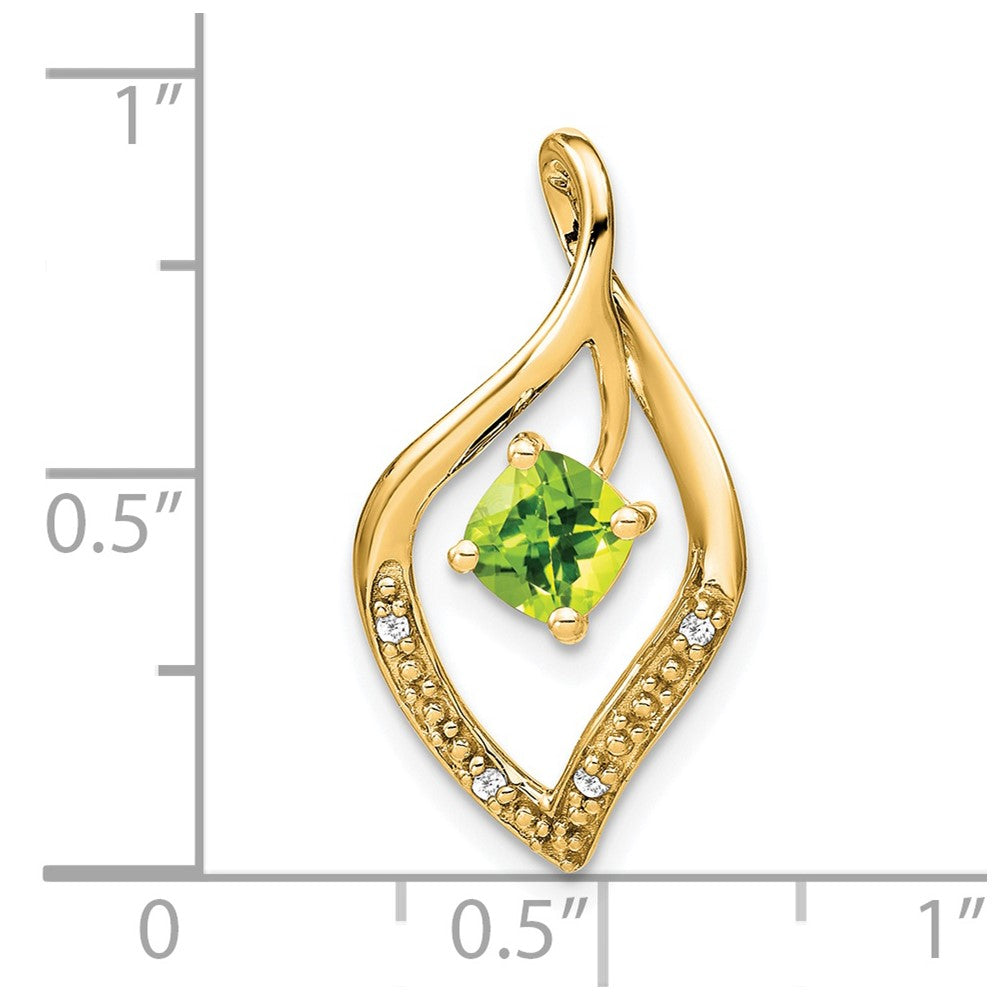 14k Peridot and Diamond Pendant