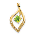 14k Peridot and Diamond Pendant