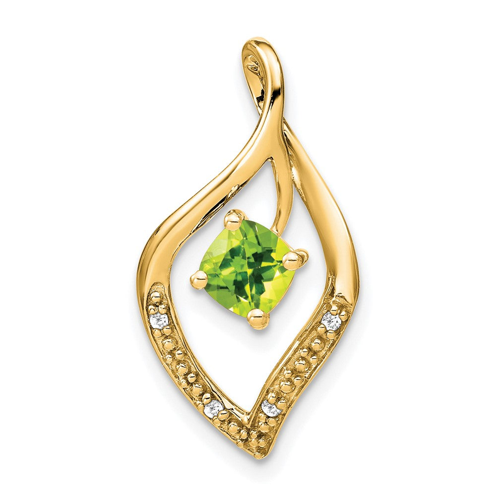 14k Peridot and Diamond Pendant