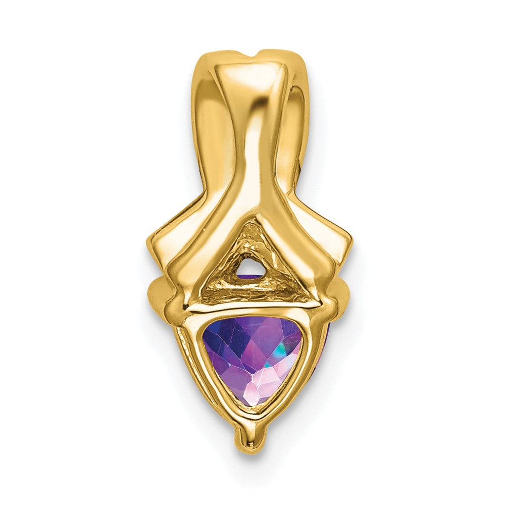 14k Trillion Amethyst and Diamond Pendant