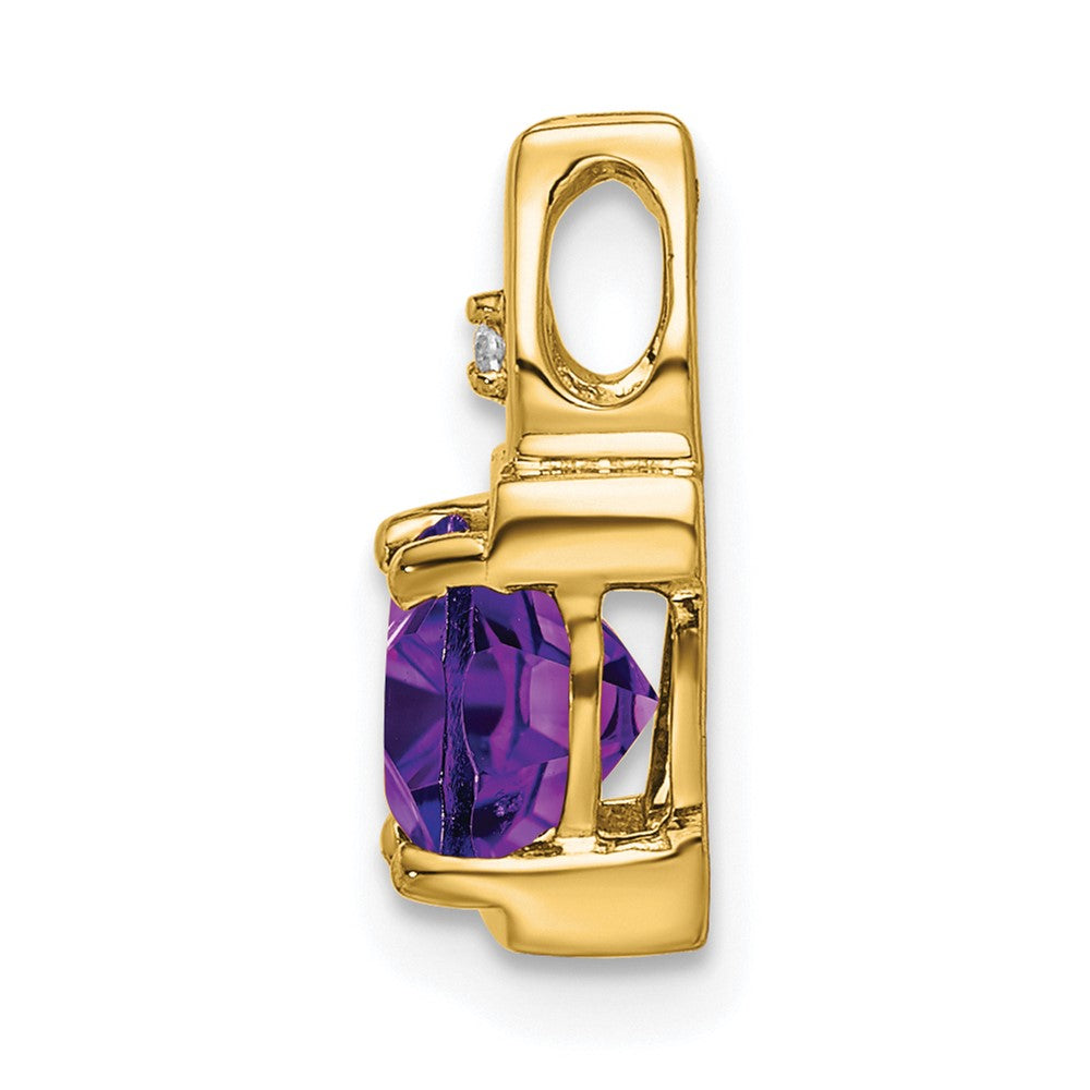 14k Amethyst and Diamond Pendant