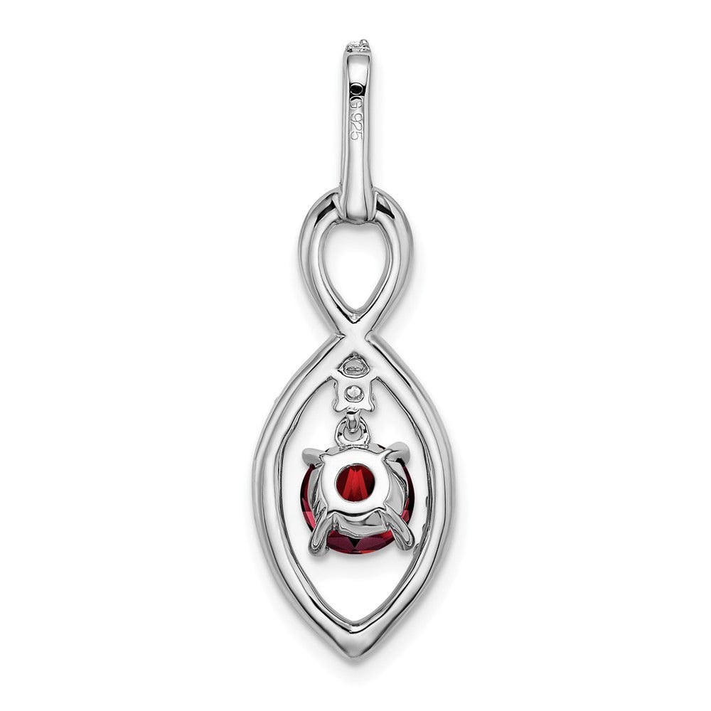 14k White Gold Garnet and Diamond Pendant