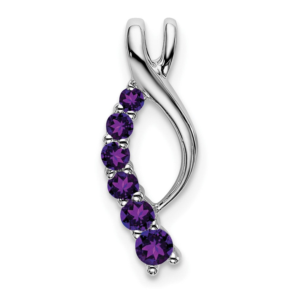 14k White Gold Amethyst Journey Chain Slide