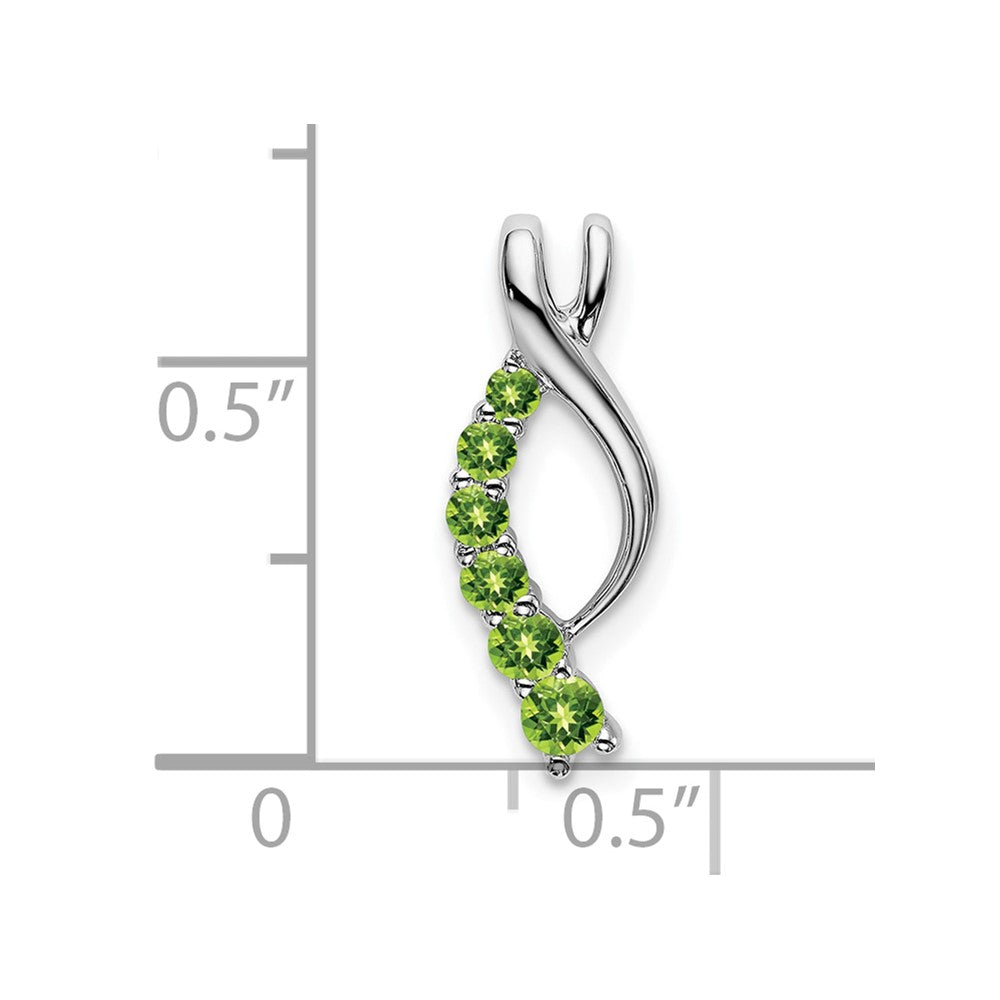 14k White Gold Peridot Journey Chain Slide