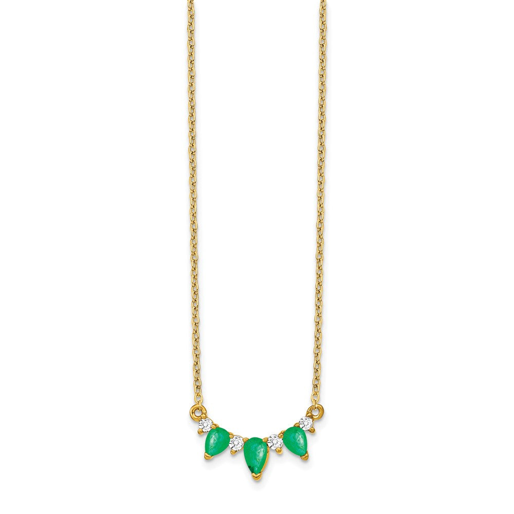 14k Emerald and Diamond Necklace