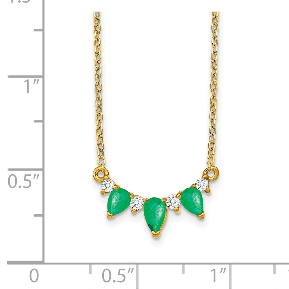 14k Emerald and Diamond Necklace