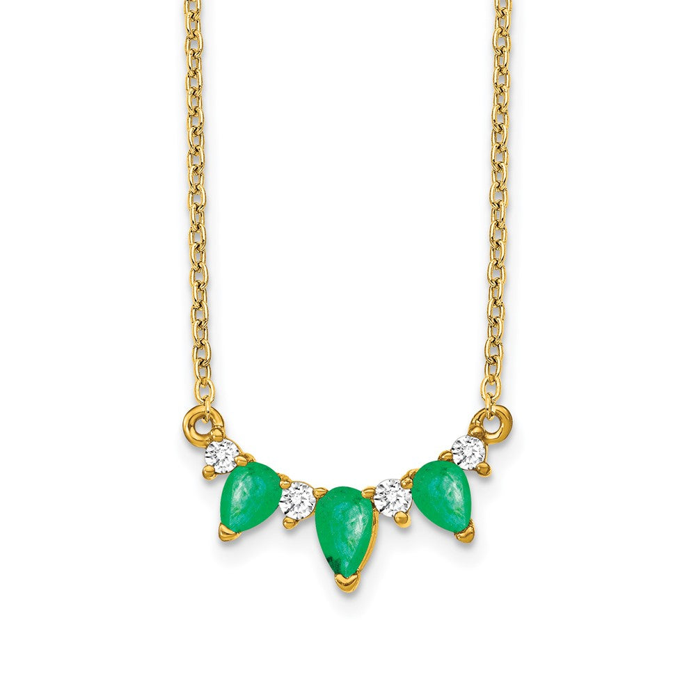 14k Emerald and Diamond Necklace