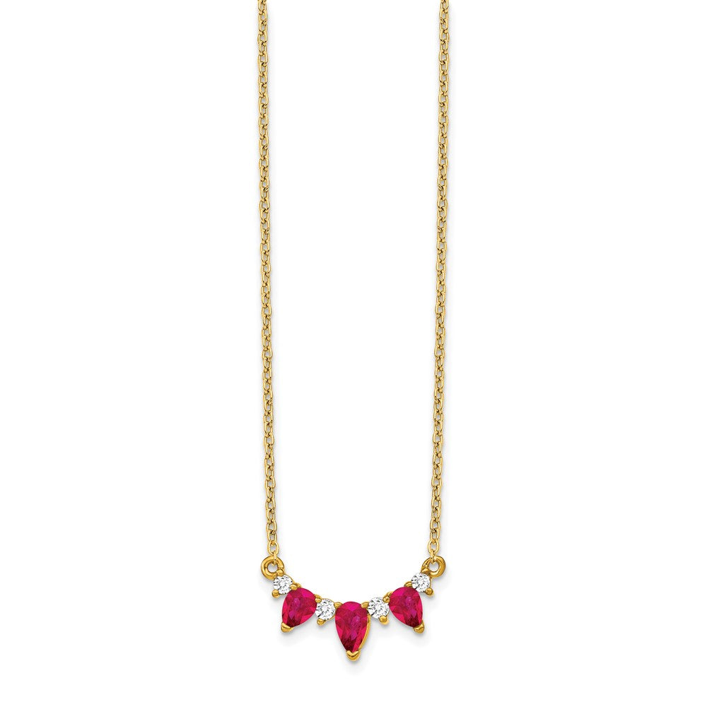 14k Ruby and Diamond Necklace