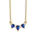 14k Pear Sapphire and Diamond 18 inch Necklace