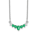 14k White Gold Emerald and Diamond Necklace