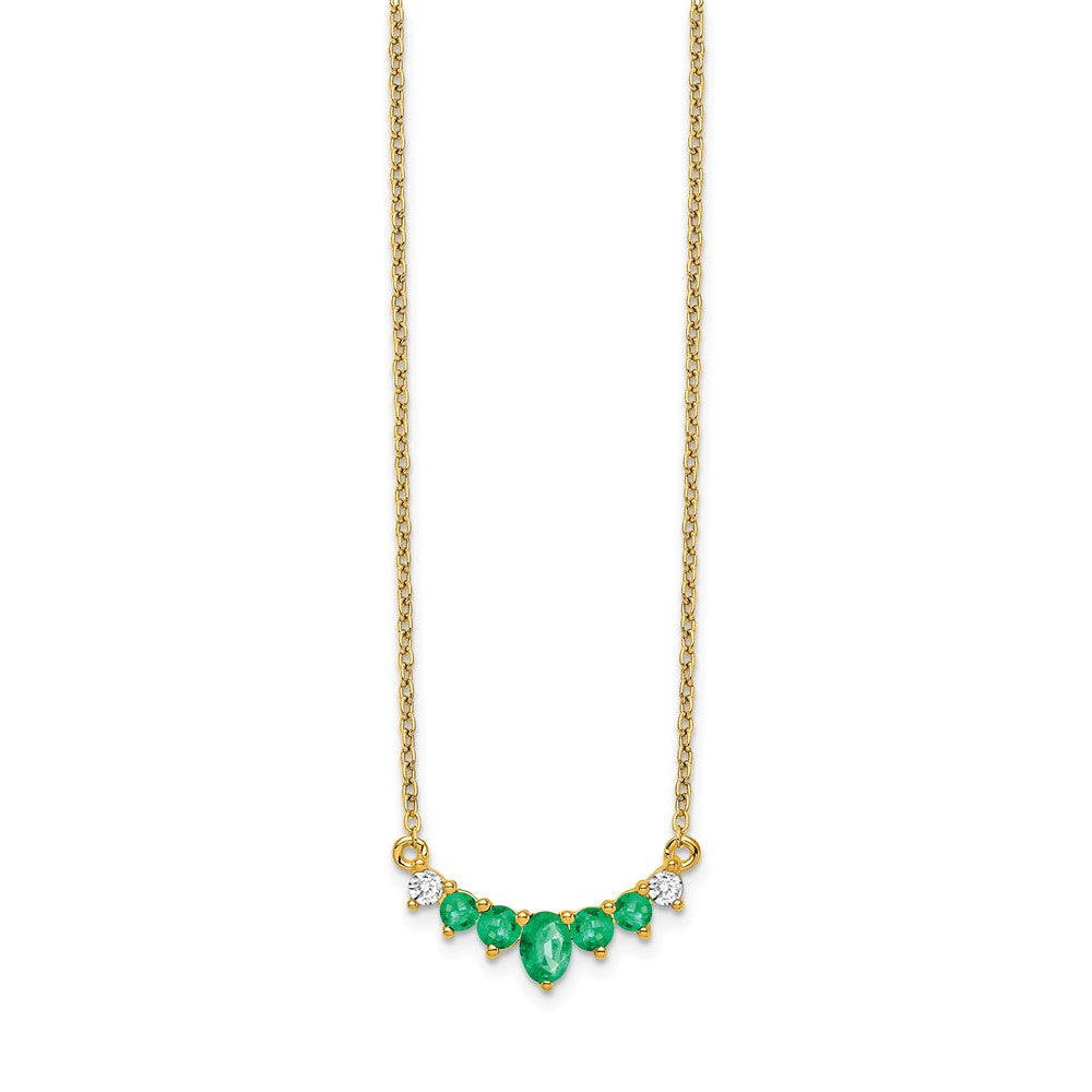 14k Emerald and Diamond Necklace