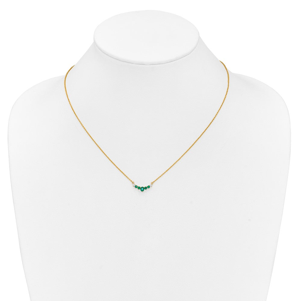 14k Emerald and Diamond Necklace