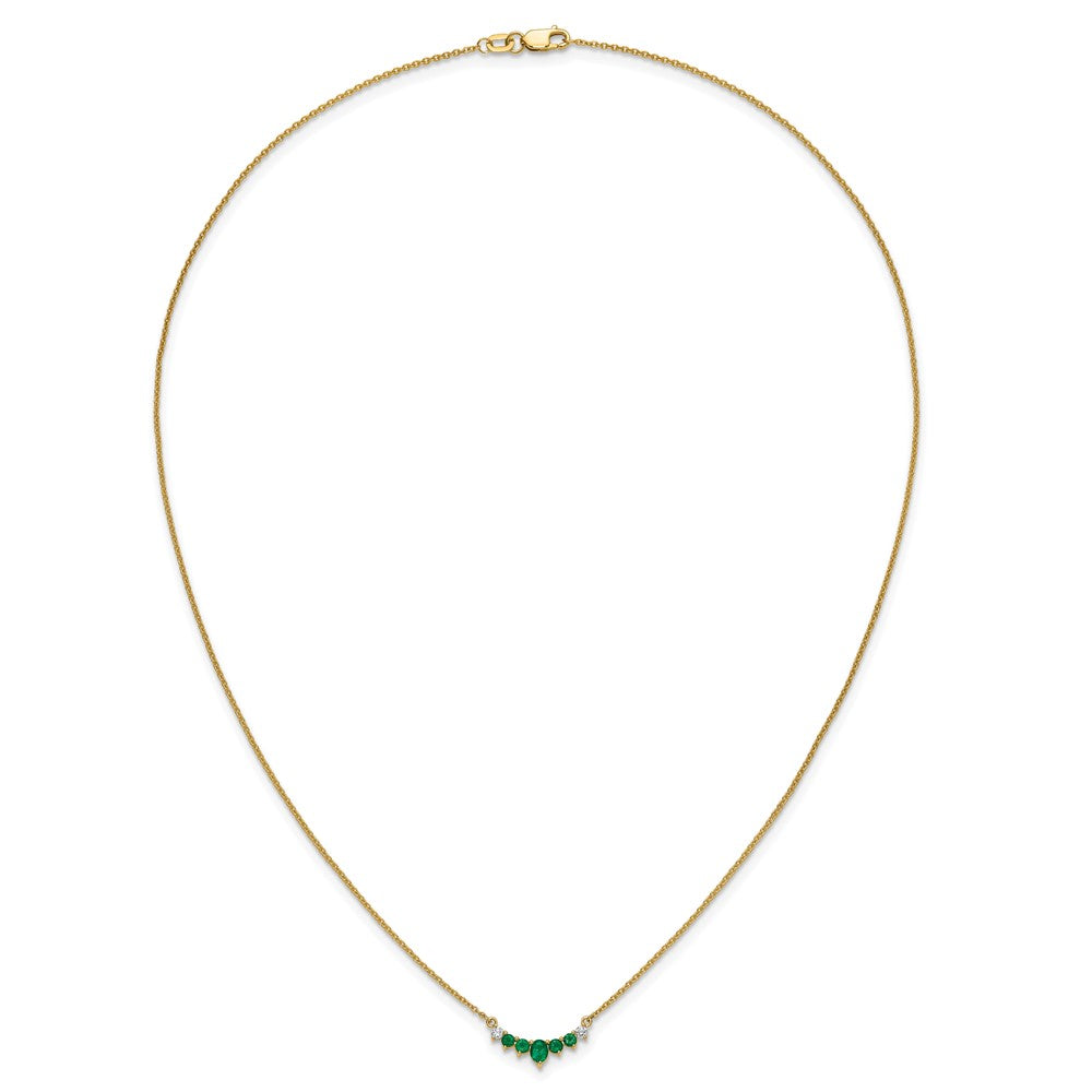 14k Emerald and Diamond Necklace